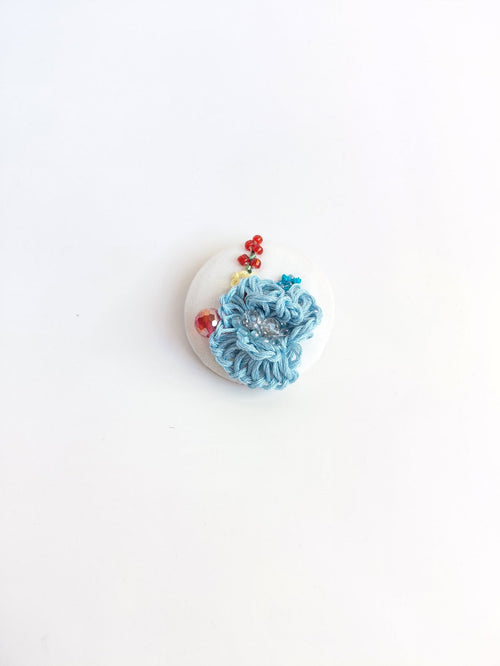 blue flower brooch 003 - Handcrafted Statement Jewelry