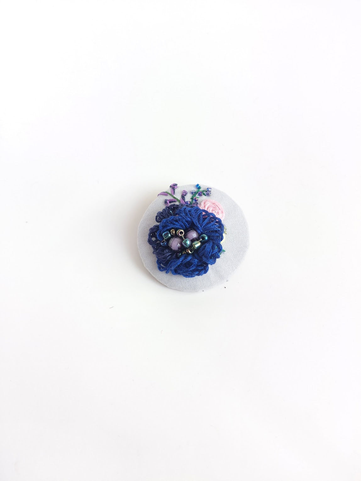 blue flower brooch 053- Handcrafted Statement Jewelry
