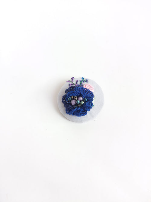 blue flower brooch 053- Handcrafted Statement Jewelry
