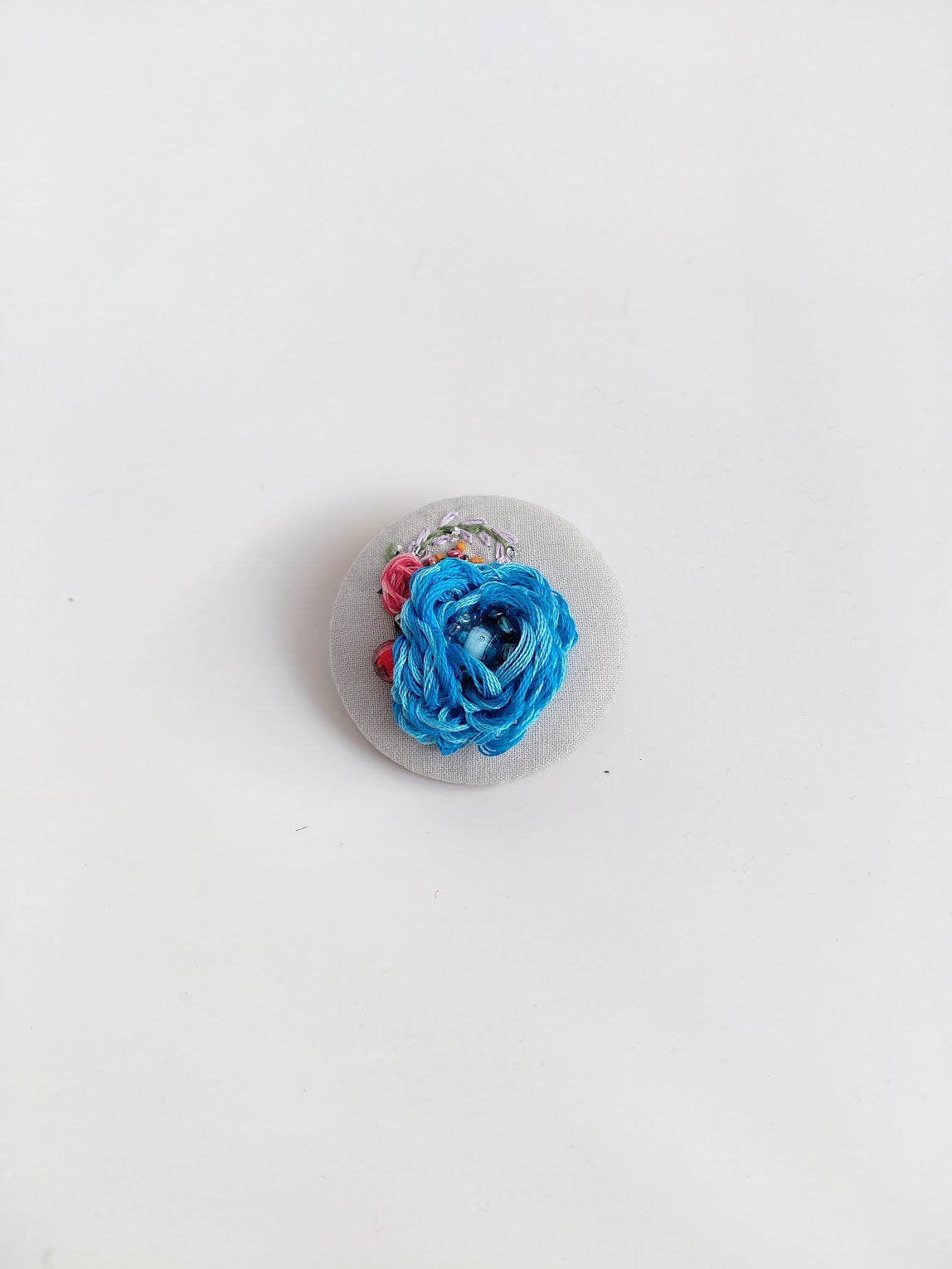 blue flower brooch 054- Handcrafted Statement Jewelry