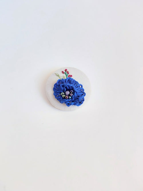 blue flower brooch 055- Handcrafted Statement Jewelry