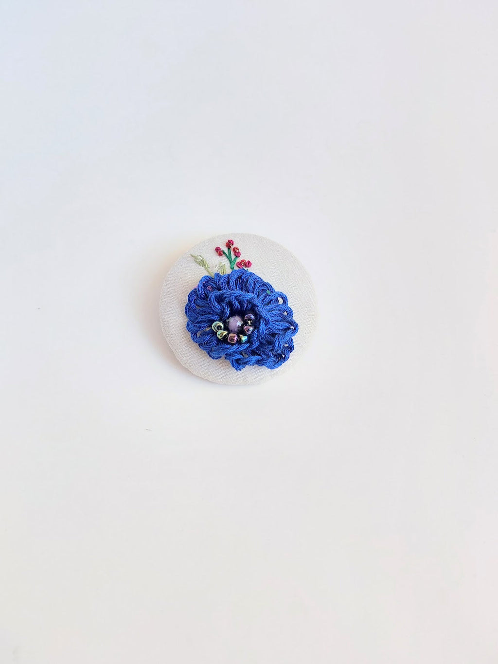 blue flower brooch 055