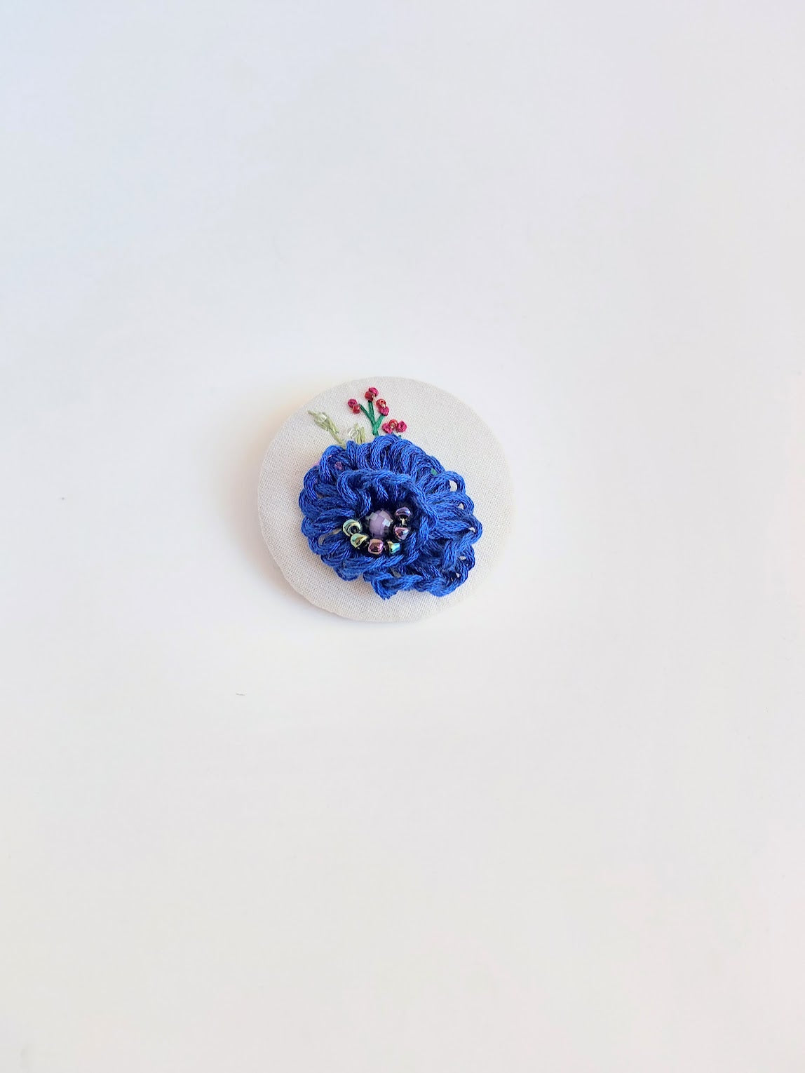 blue flower brooch 055
