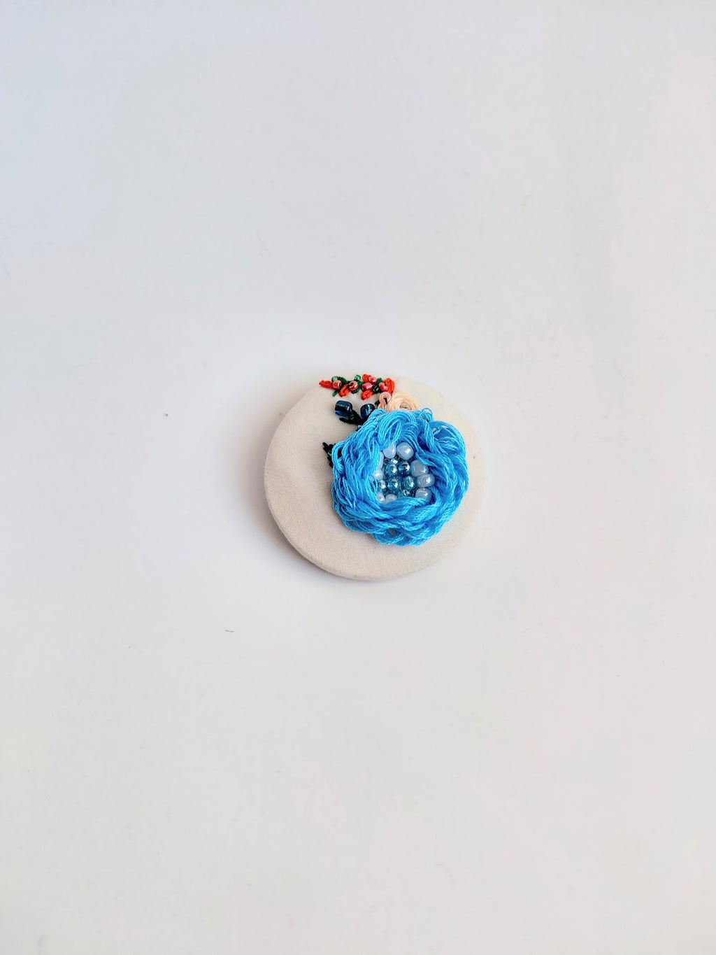 blue flower brooch 056- Handcrafted Statement Jewelry