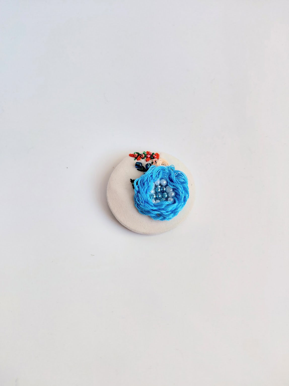blue flower brooch 056- Handcrafted Statement Jewelry