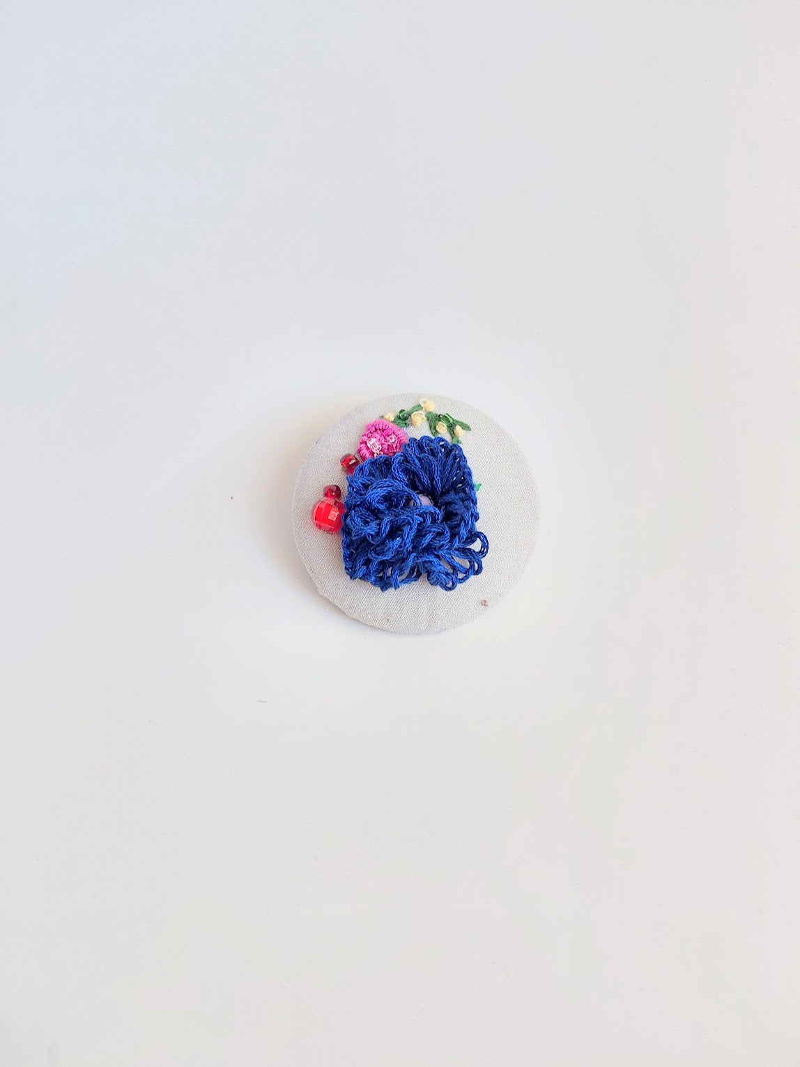 blue flower brooch 062- Handcrafted Statement Jewelry