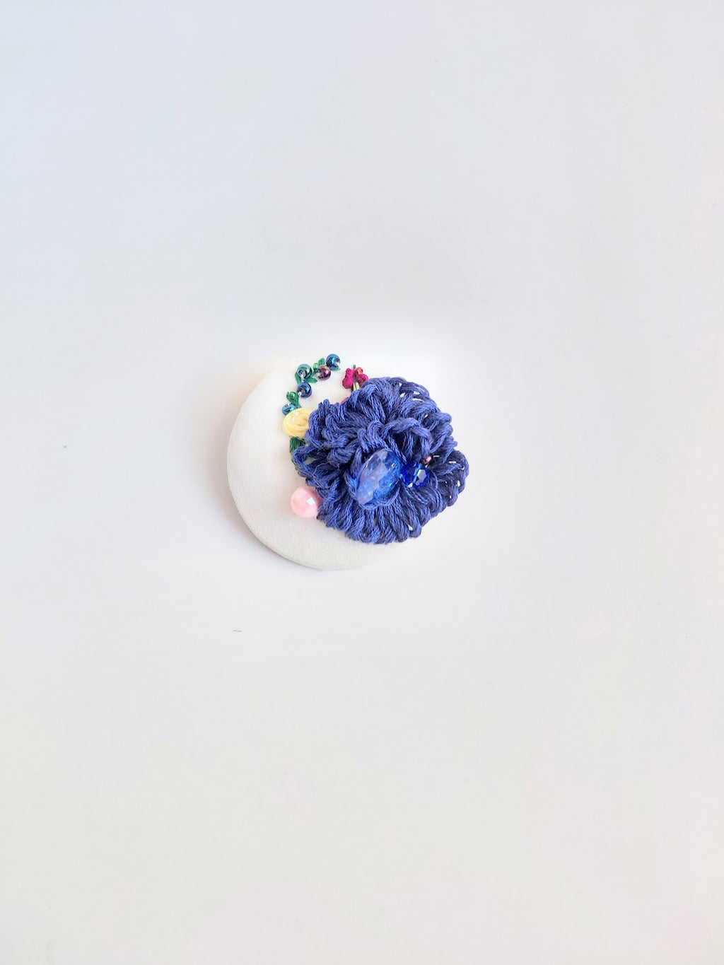 blue flower brooch 063- Handcrafted Statement Jewelry