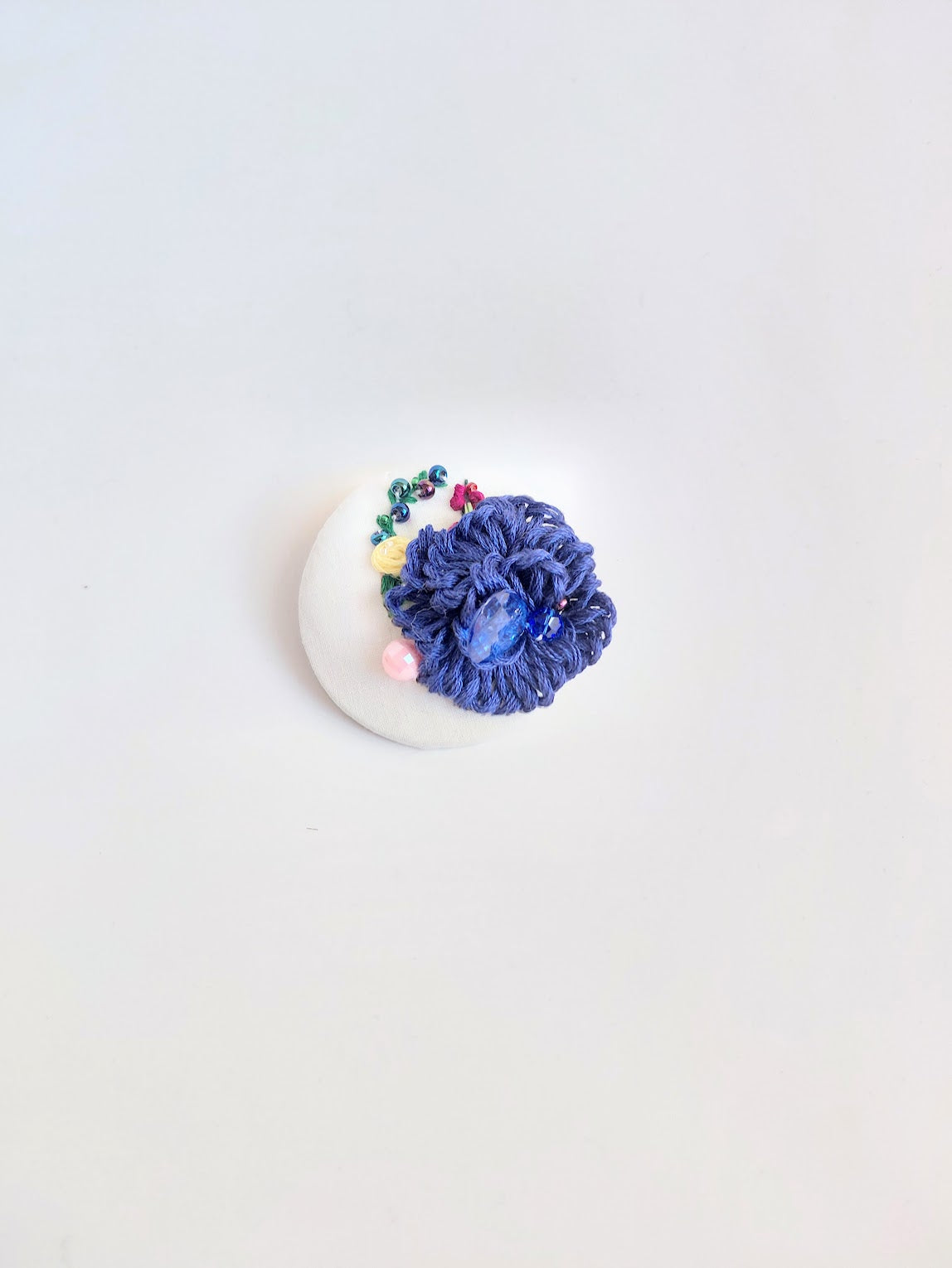 blue flower brooch 063- Handcrafted Statement Jewelry