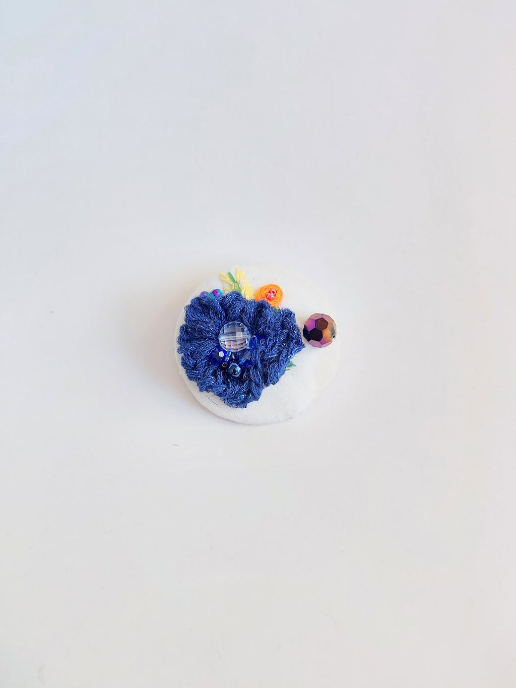 blue flower brooch 064- Handcrafted Statement Jewelry