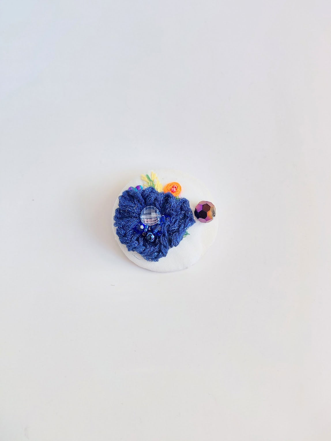 blue flower brooch 064- Handcrafted Statement Jewelry