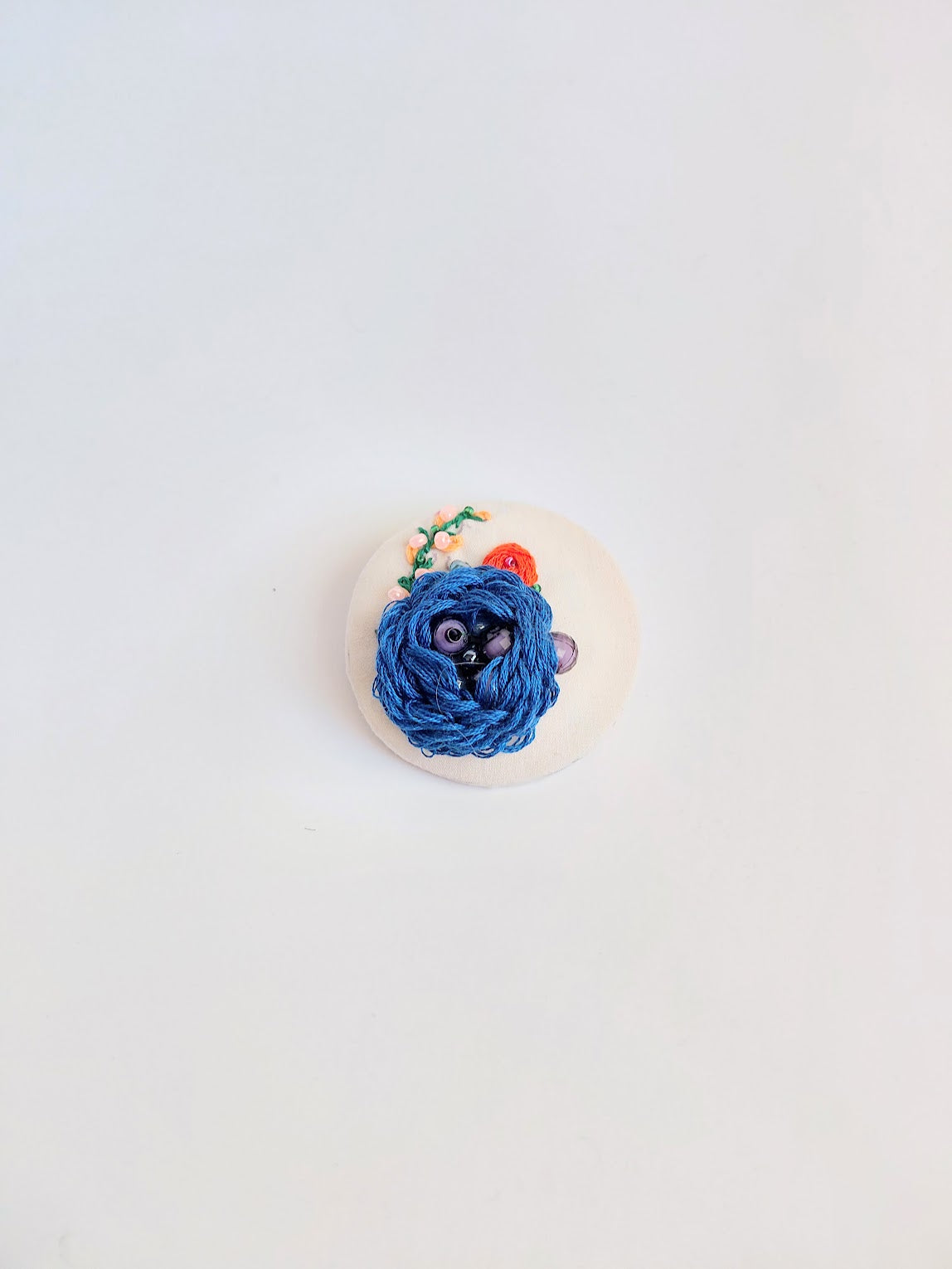 blue flower brooch 065- Handcrafted Statement Jewelry