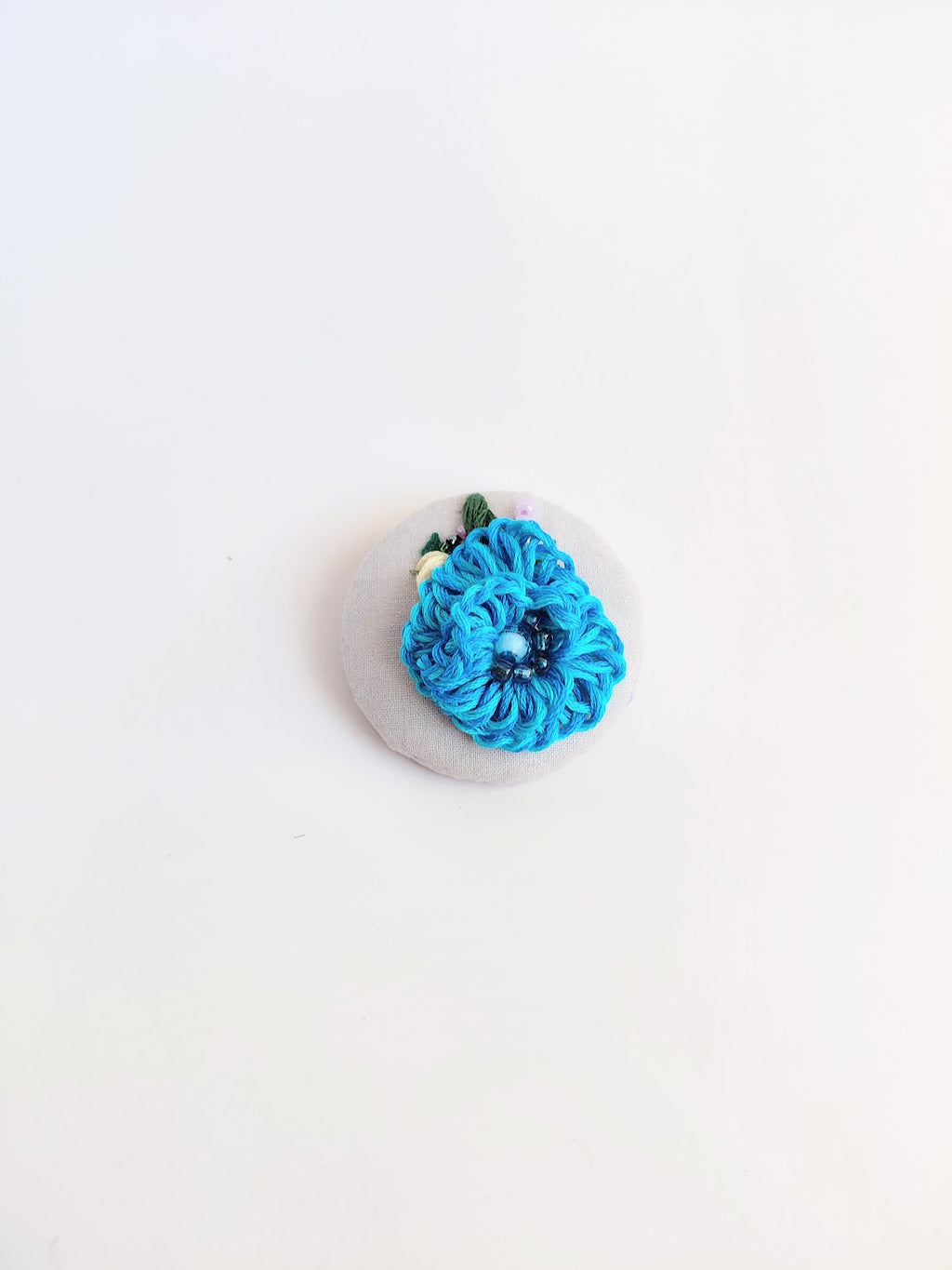 turquoise flower brooch 024- Handcrafted Statement Jewelry