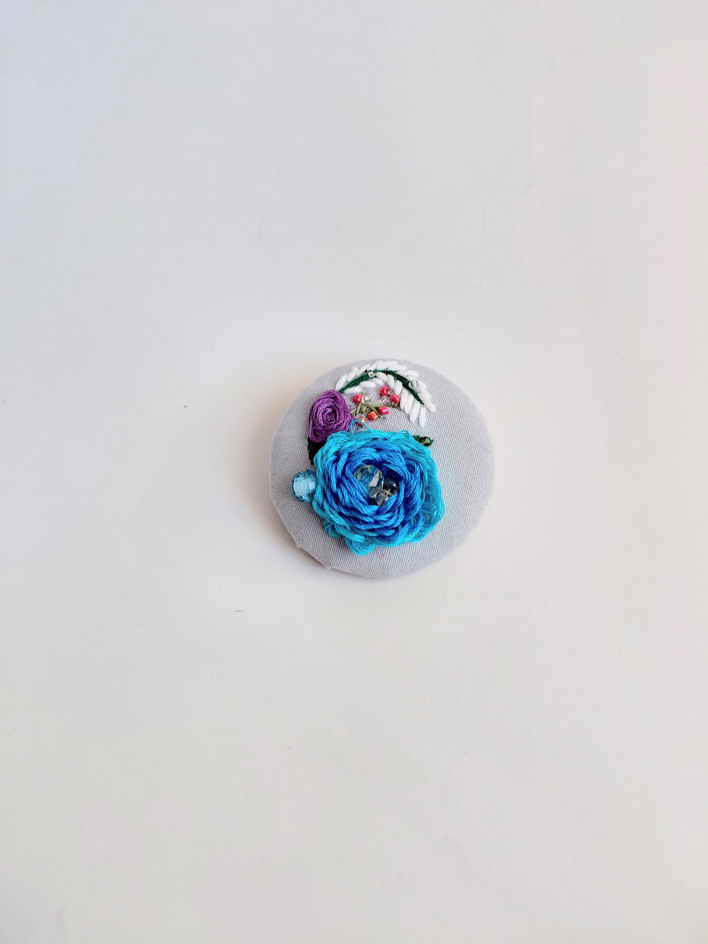 turquoise flower brooch 025- Handcrafted Statement Jewelry