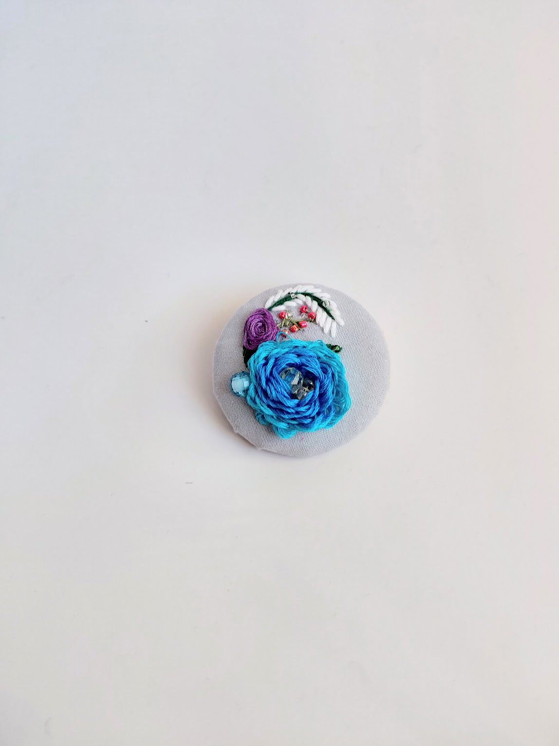 turquoise flower brooch 025- Handcrafted Statement Jewelry