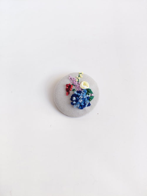 blue flower brooch 067- Handcrafted Statement Jewelry