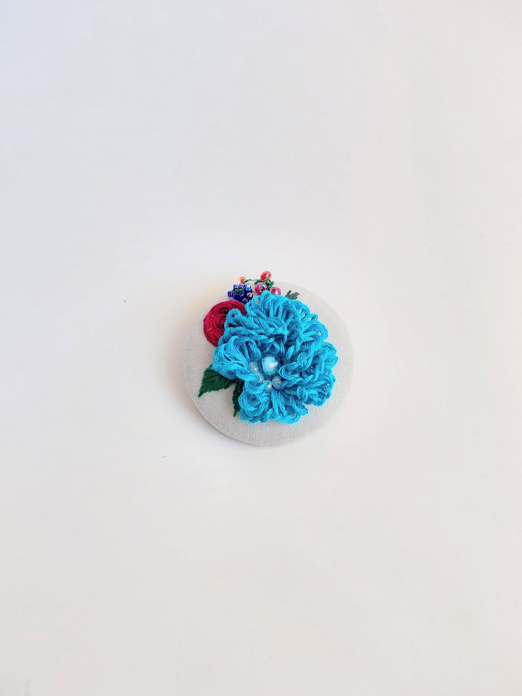 turquoise flower brooch 027