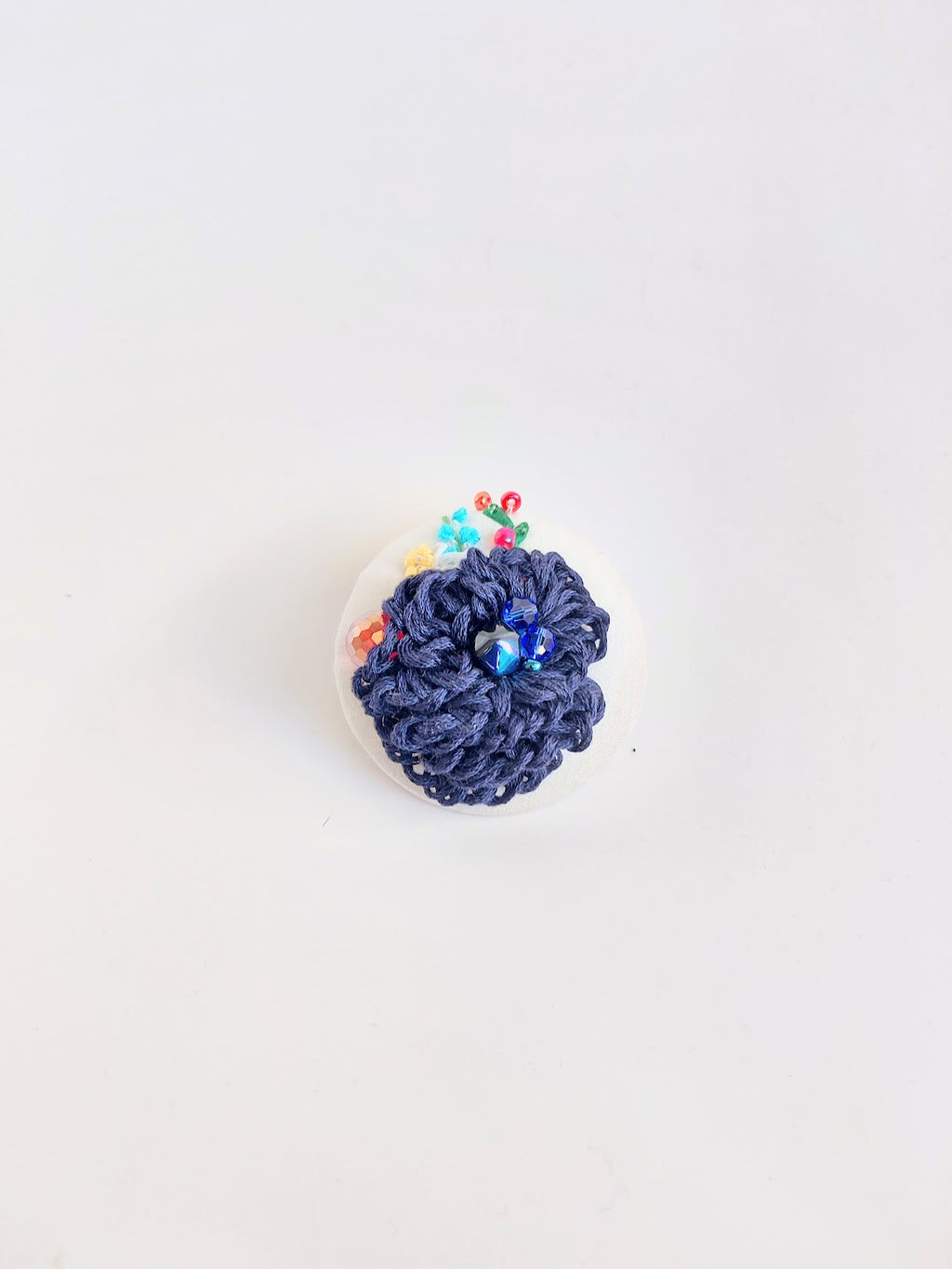 blue flower brooch 068- Handcrafted Statement Jewelry