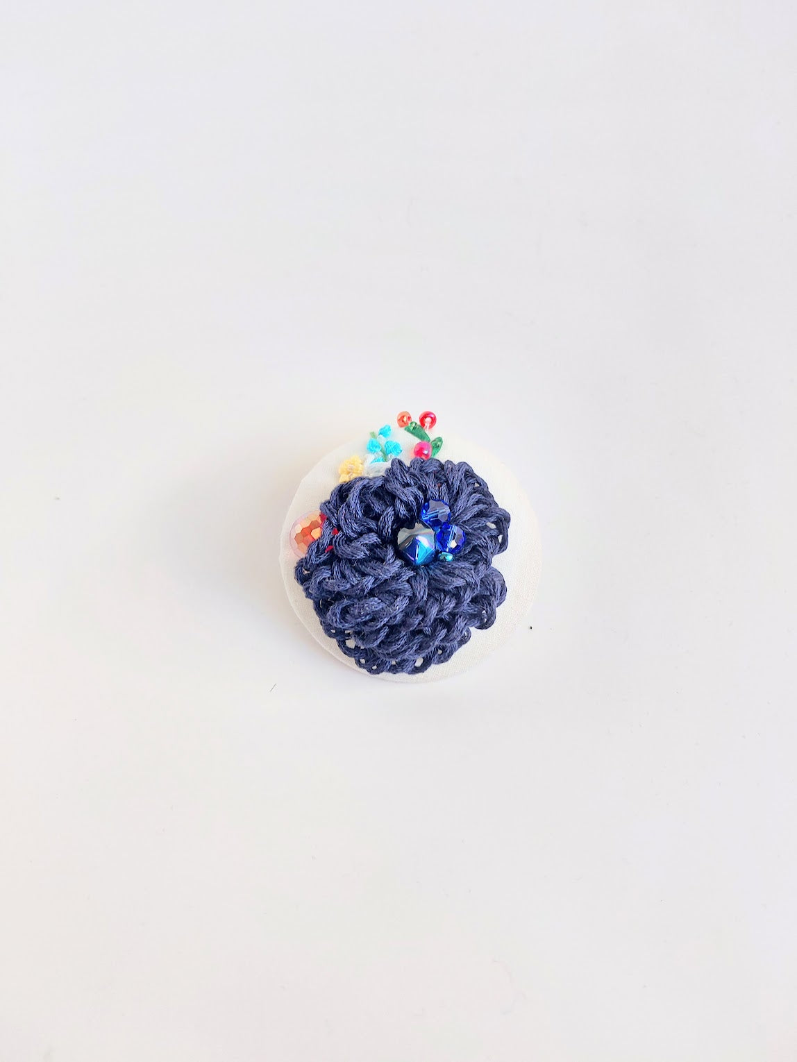 blue flower brooch 068- Handcrafted Statement Jewelry