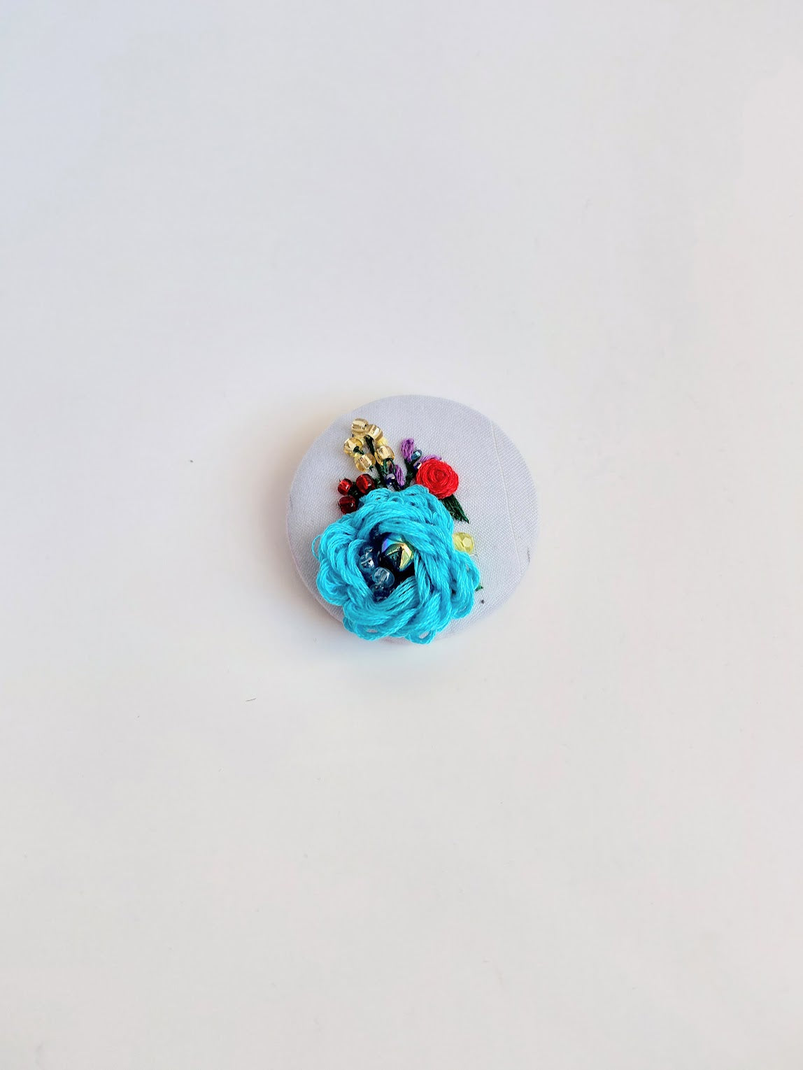 turquoise flower brooch 029