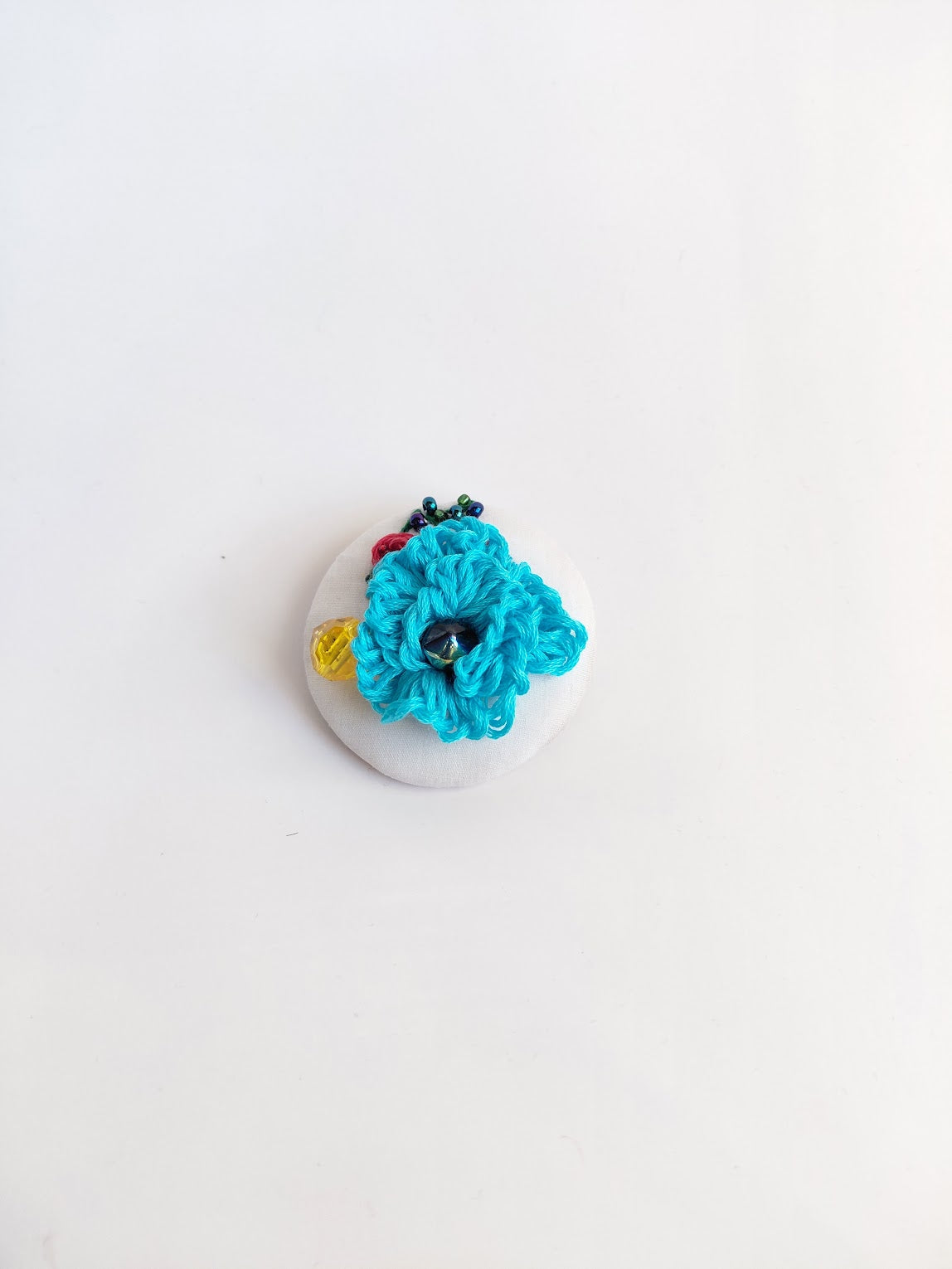 turquoise flower brooch 030- Handcrafted Statement Jewelry
