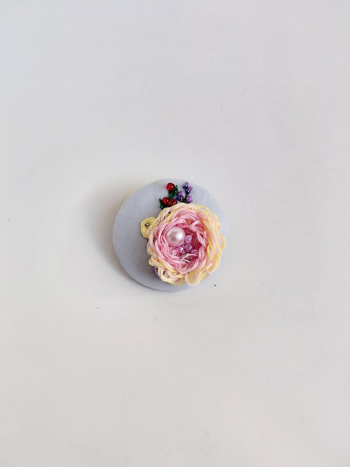 burgundy flower brooch 059