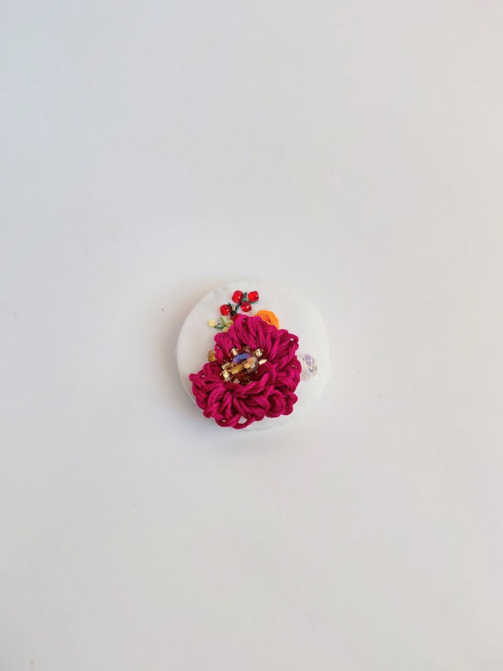 burgundy flower brooch 012