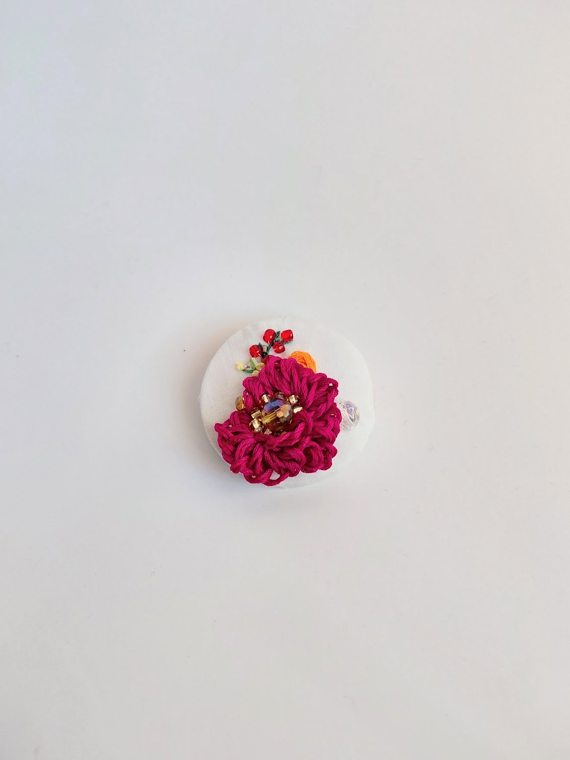 burgundy flower brooch 012