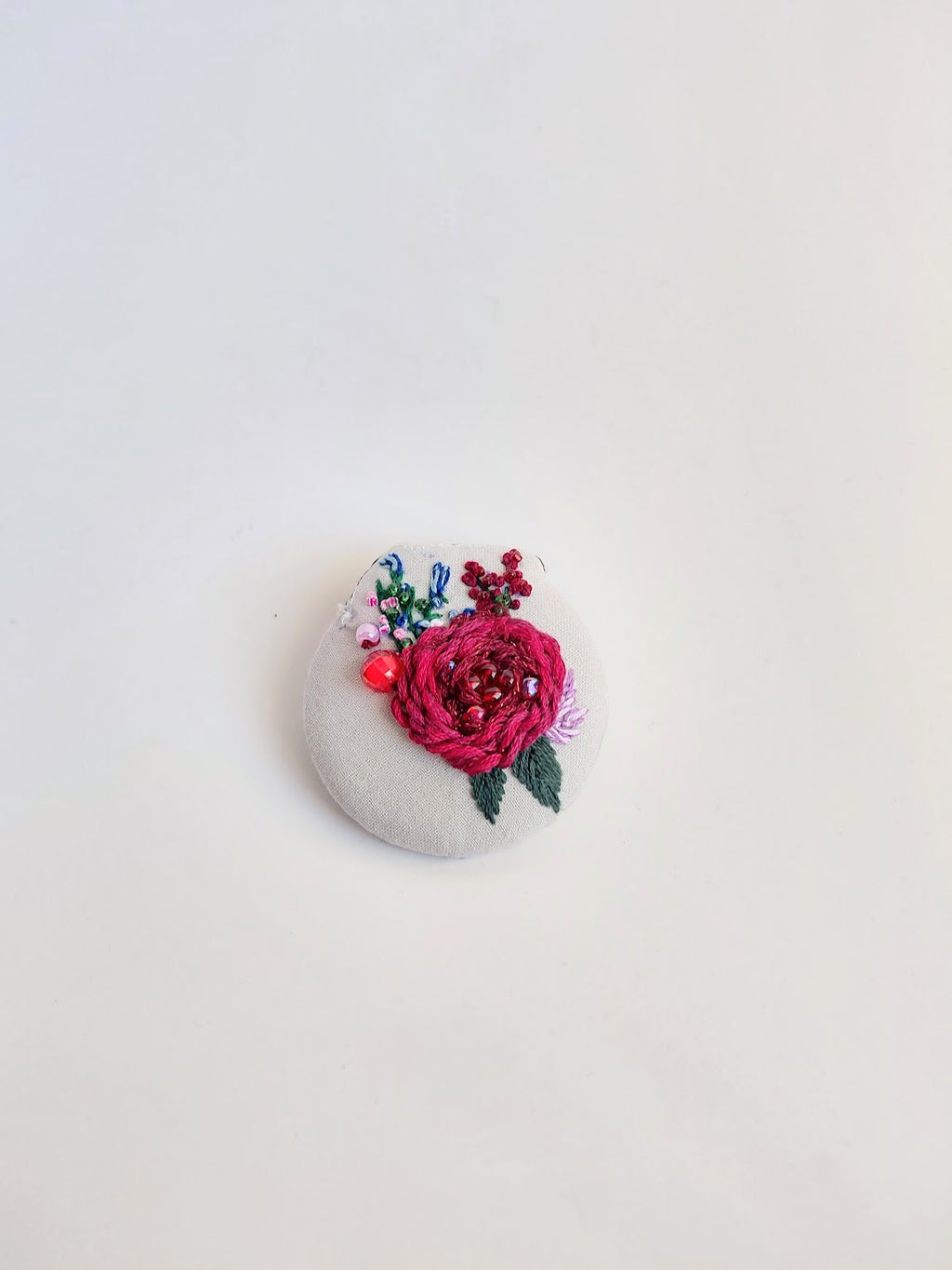 burgundy flower brooch 013- Handcrafted Statement Jewelry