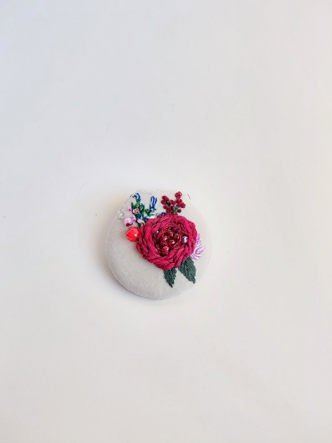 burgundy flower brooch 013- Handcrafted Statement Jewelry