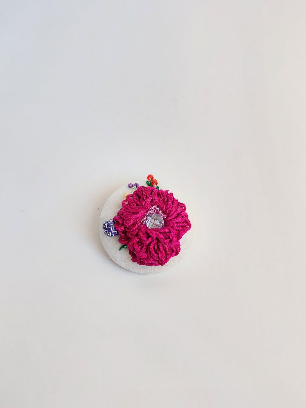 burgundy flower brooch 014- Handcrafted Statement Jewelry