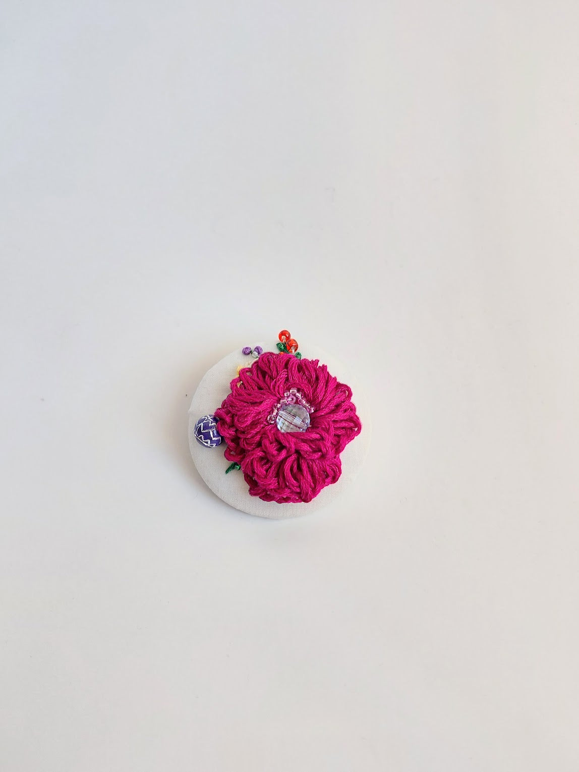 burgundy flower brooch 014- Handcrafted Statement Jewelry