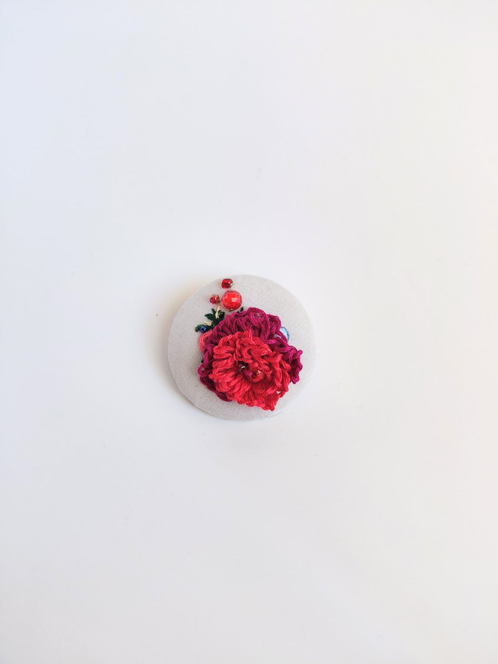 burgundy flower brooch 015- Handcrafted Statement Jewelry