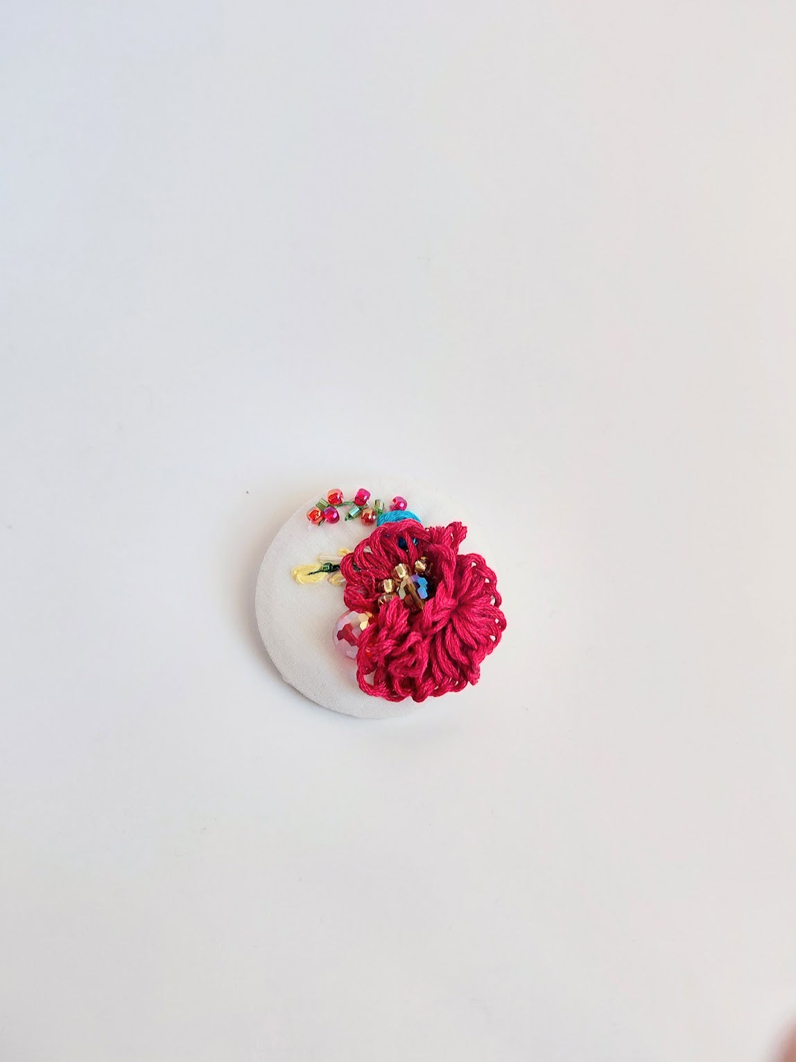 burgundy flower brooch 016- Handcrafted Statement Jewelry