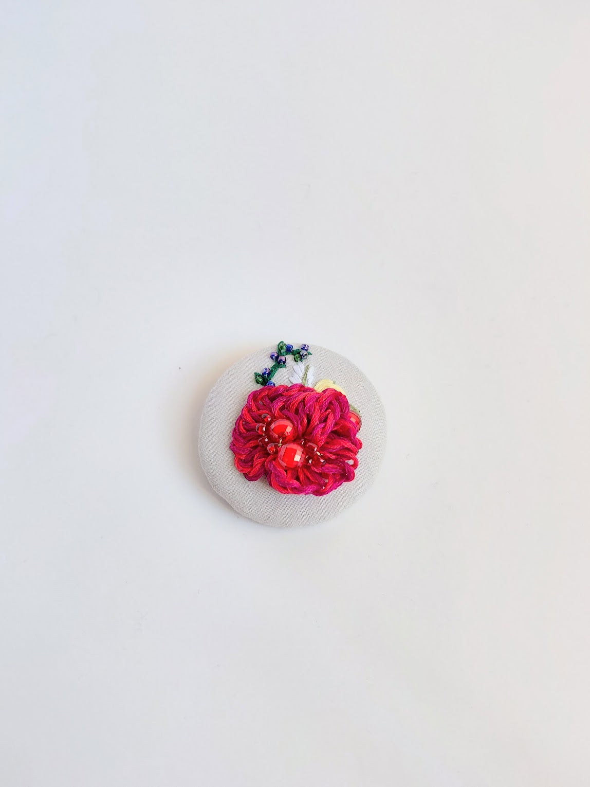 burgundy flower brooch 017- Handcrafted Statement Jewelry