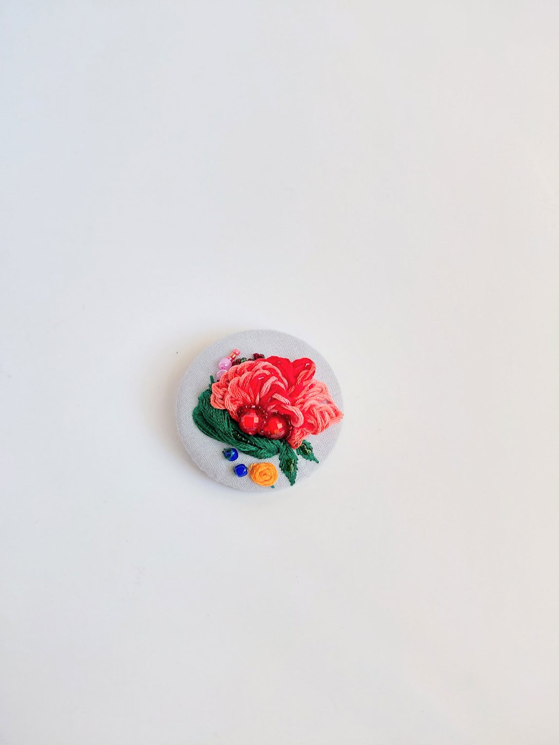 red flower brooch 030- Handcrafted Statement Jewelry