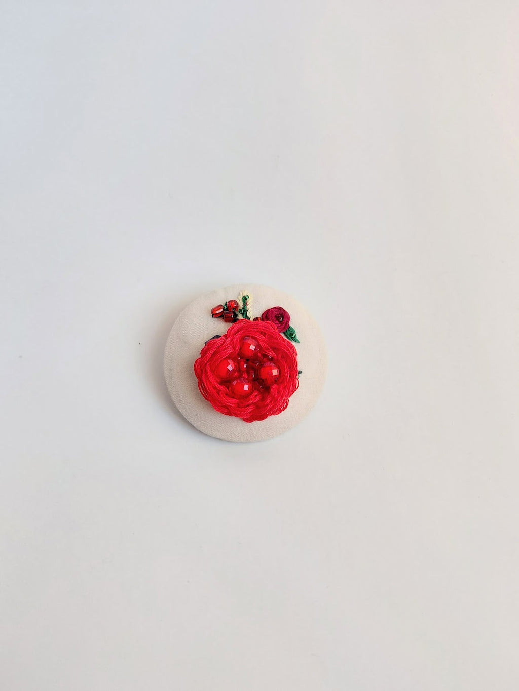 red flower brooch 031- Handcrafted Statement Jewelry