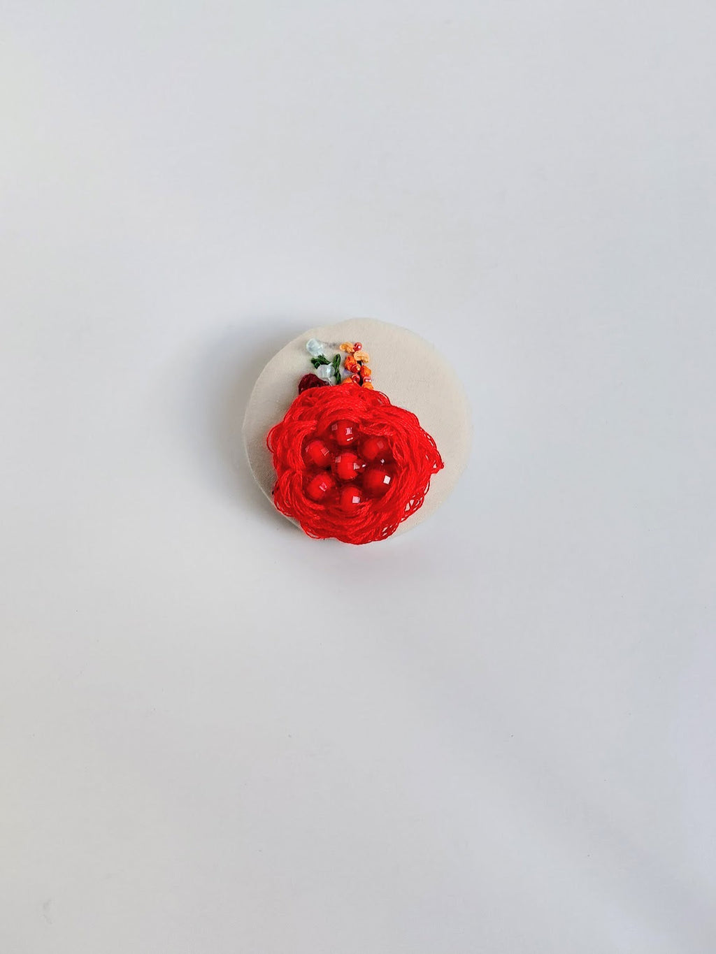 red flower brooch 034- Handcrafted Statement Jewelry