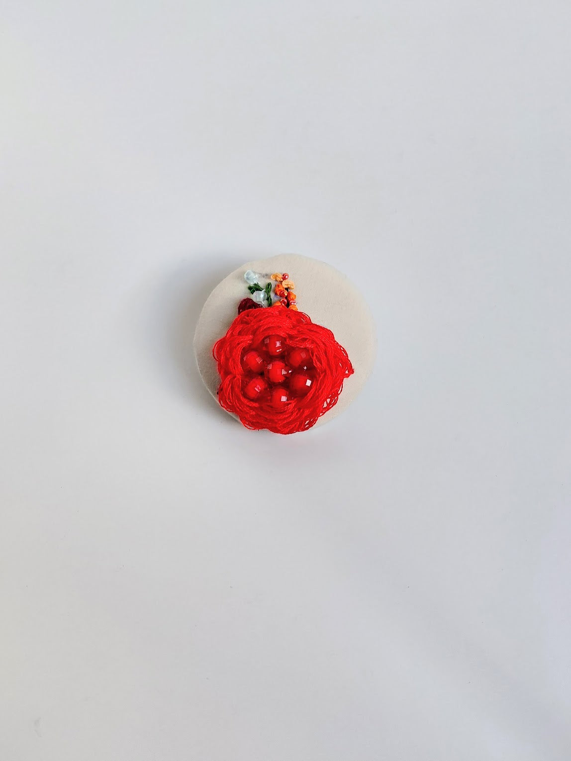 red flower brooch 034- Handcrafted Statement Jewelry