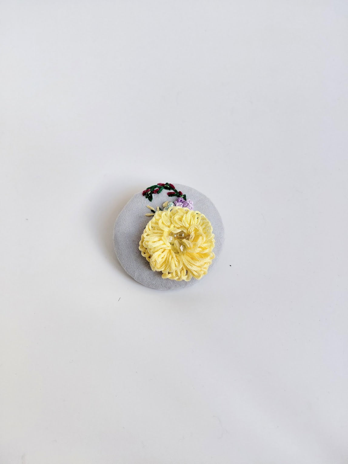 yellow flower brooch 037- Handcrafted Statement Jewelry