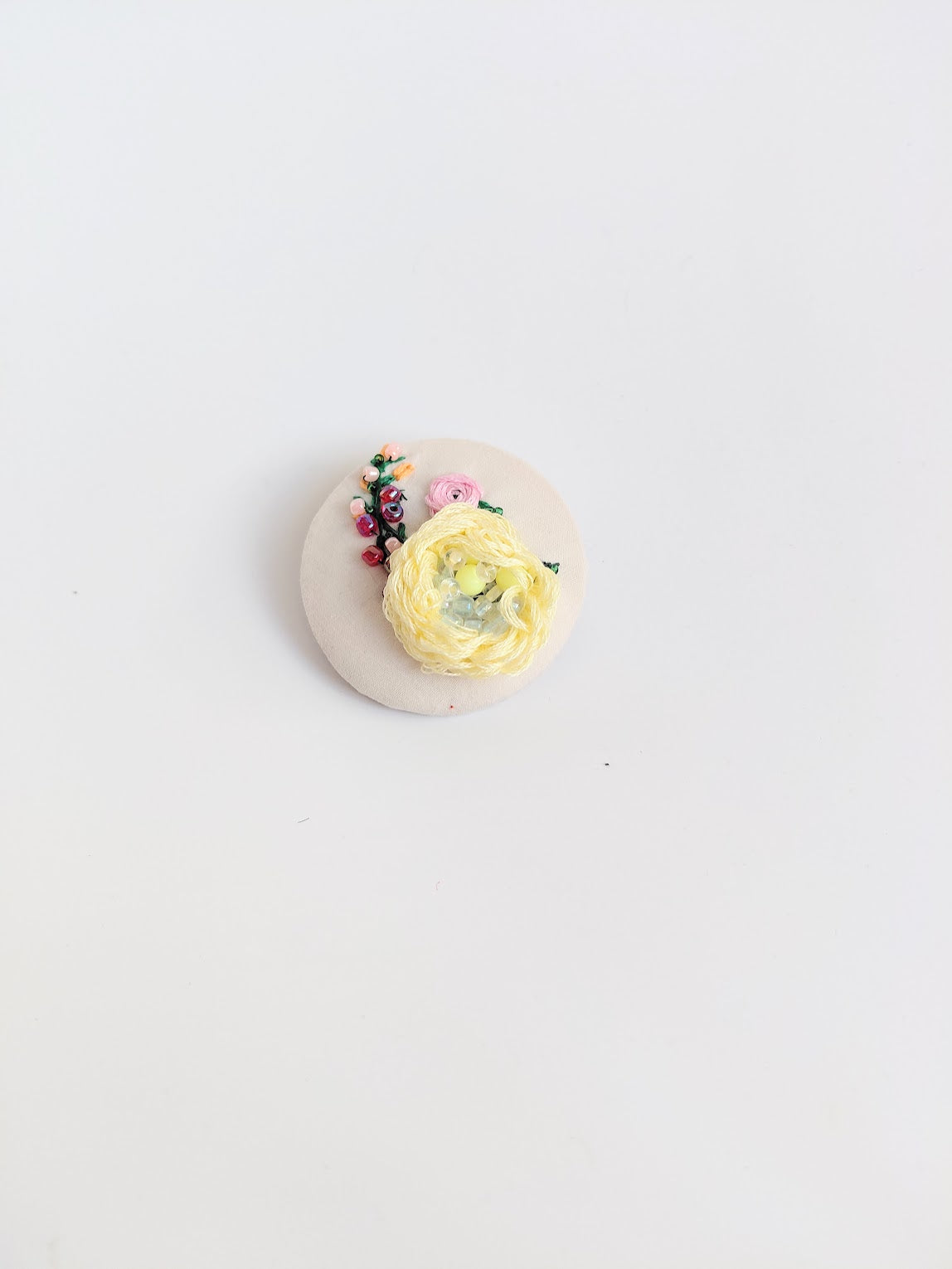 yellow flower brooch 038- Handcrafted Statement Jewelry