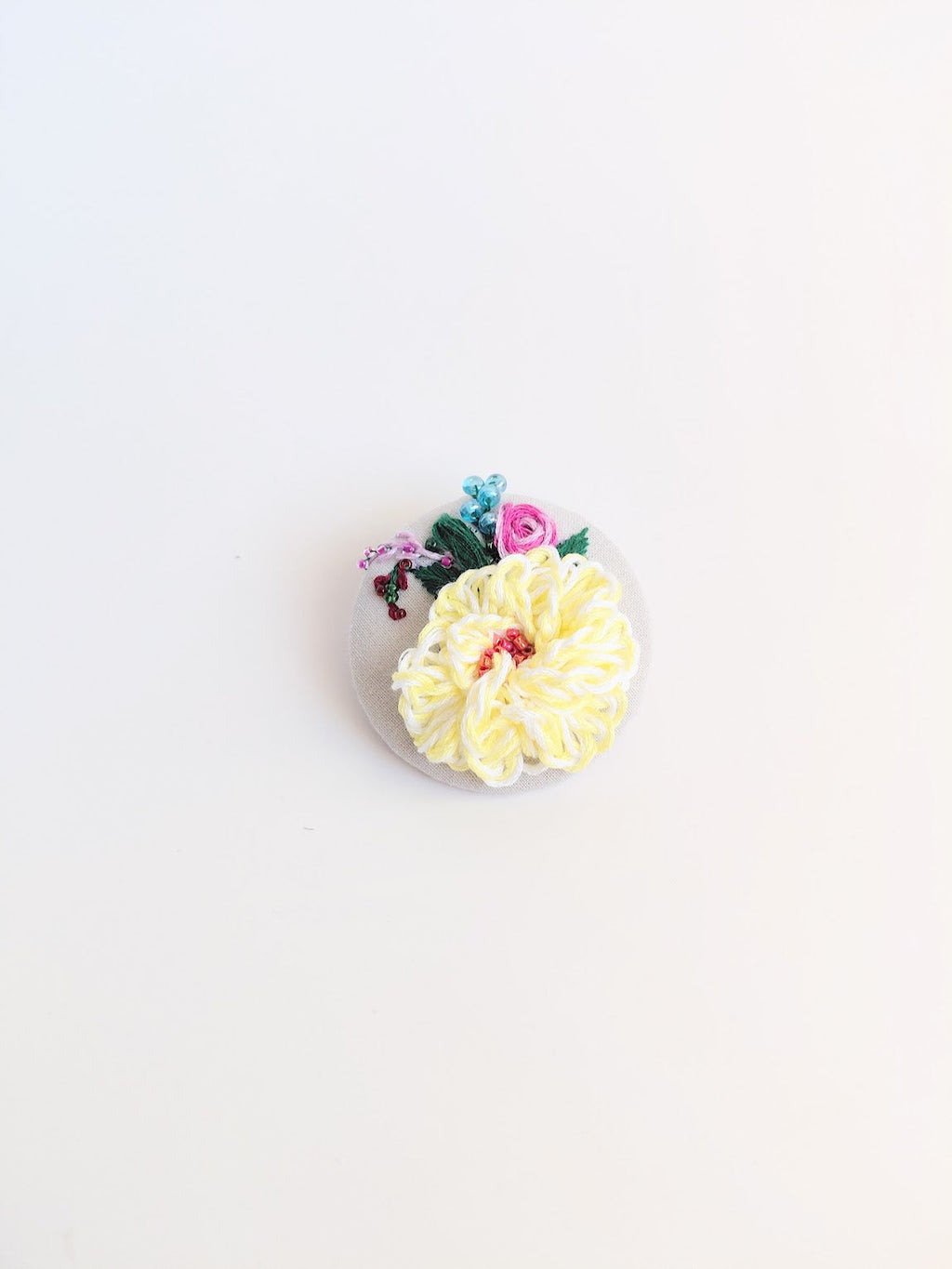 yellow flower brooch 039- Handcrafted Statement Jewelry