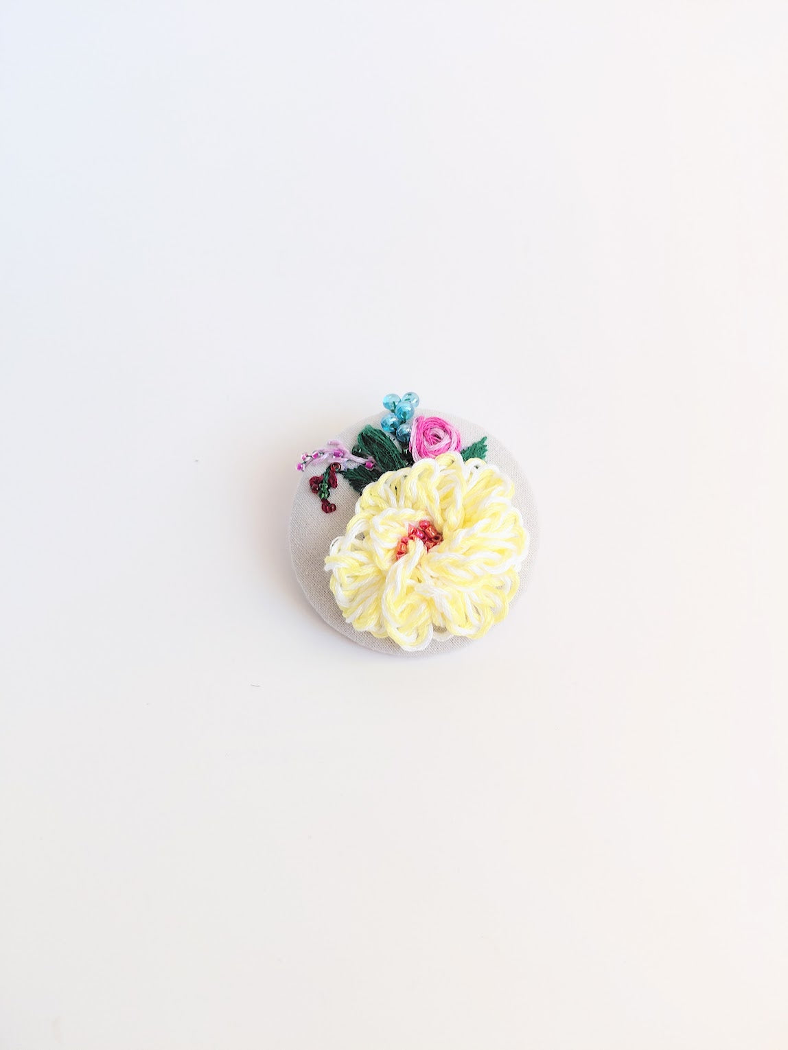 yellow flower brooch 039- Handcrafted Statement Jewelry