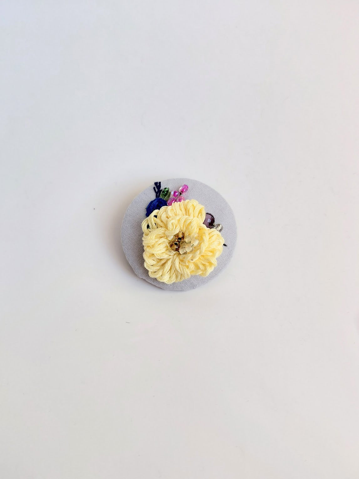yellow flower brooch 040- Handcrafted Statement Jewelry