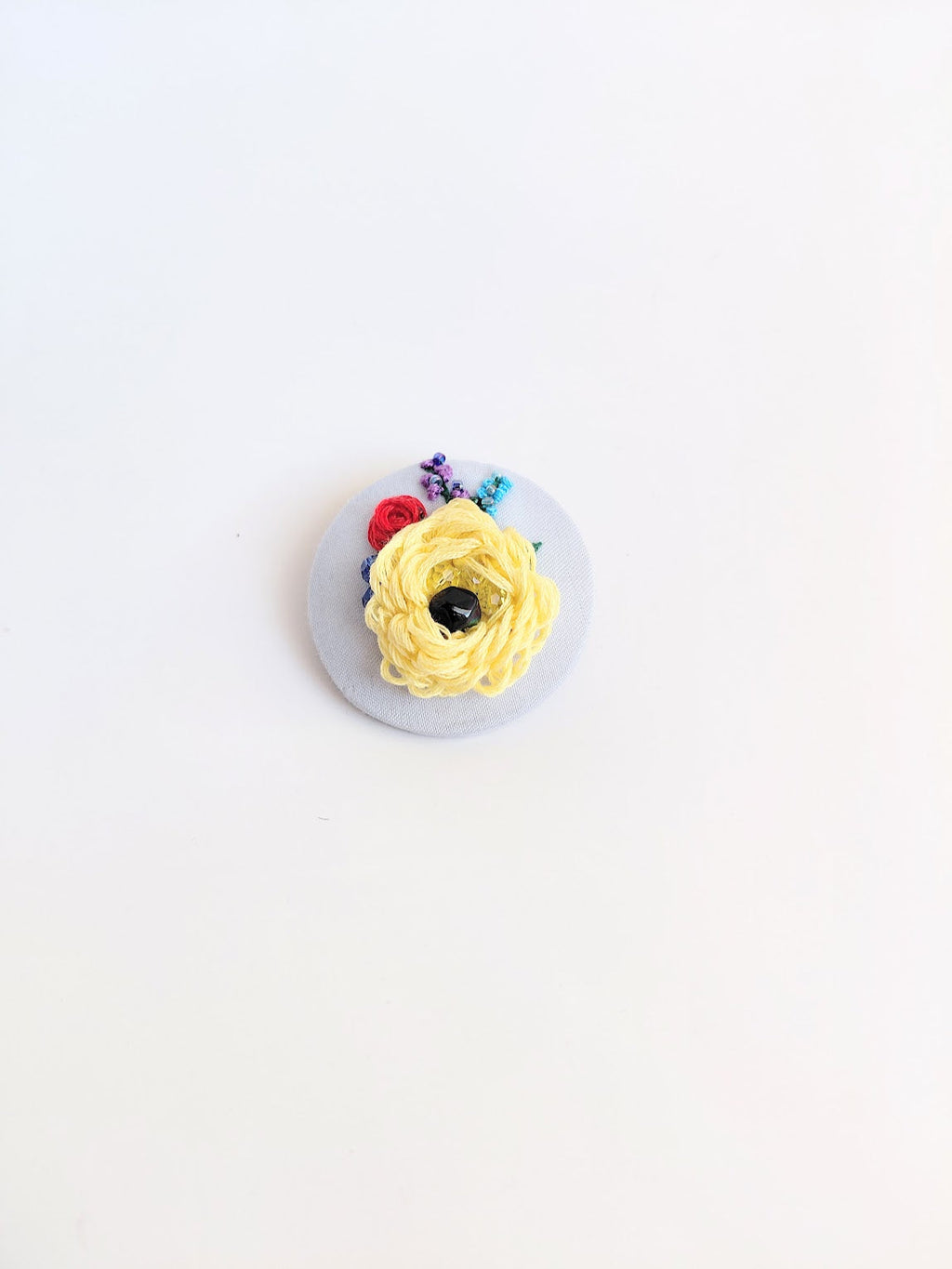 yellow flower brooch 041- Handcrafted Statement Jewelry