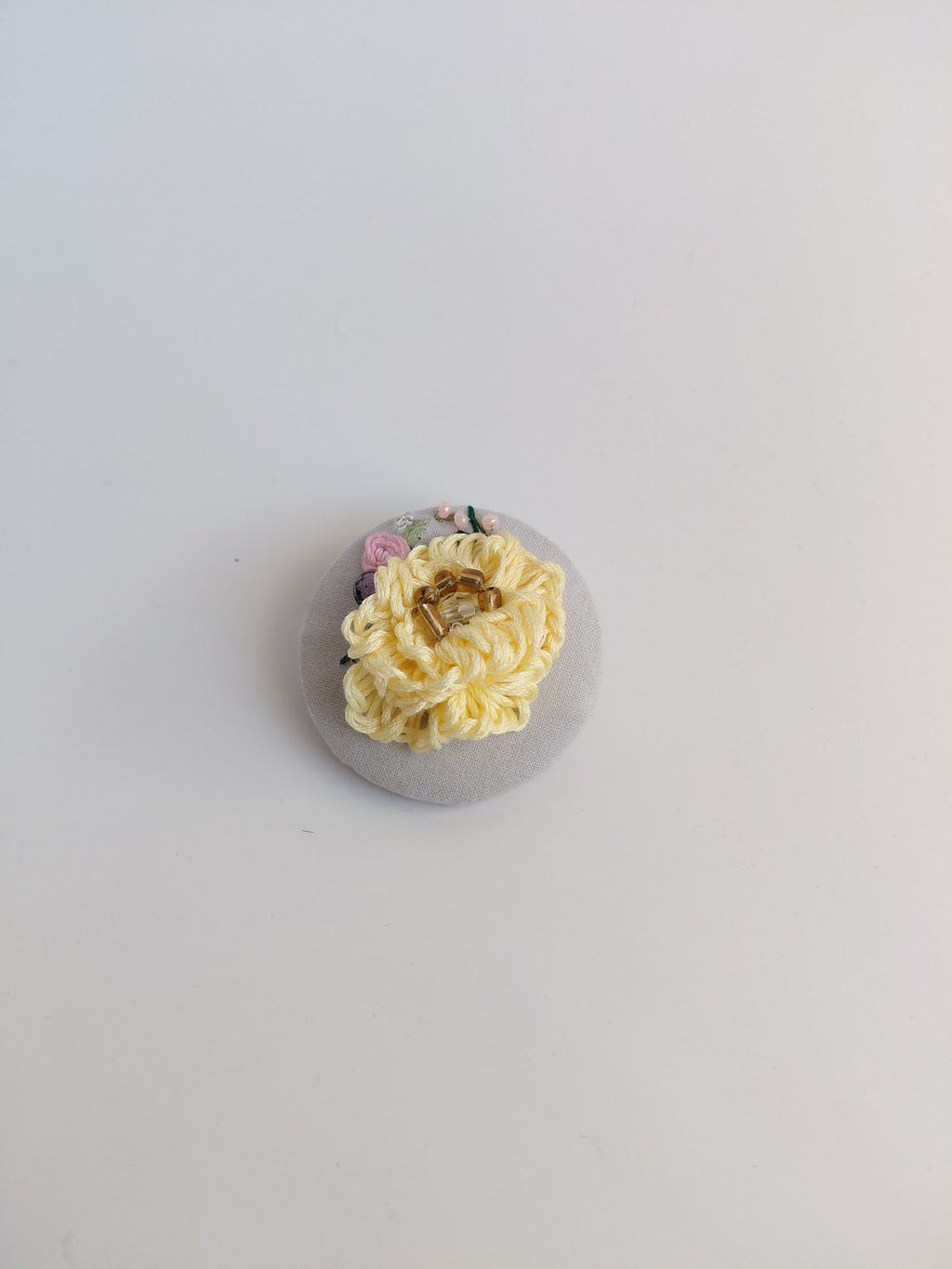 yellow flower brooch 042- Handcrafted Statement Jewelry