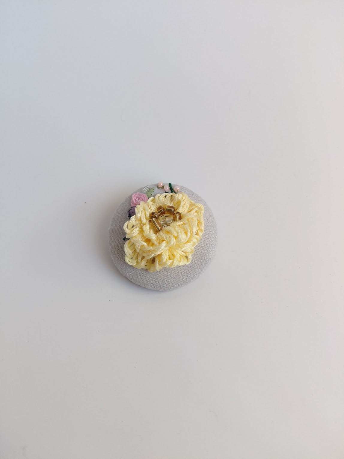 yellow flower brooch 042- Handcrafted Statement Jewelry