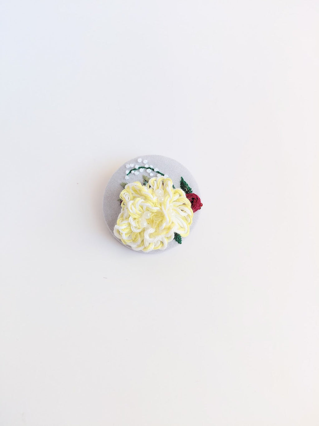 yellow flower brooch 043- Handcrafted Statement Jewelry
