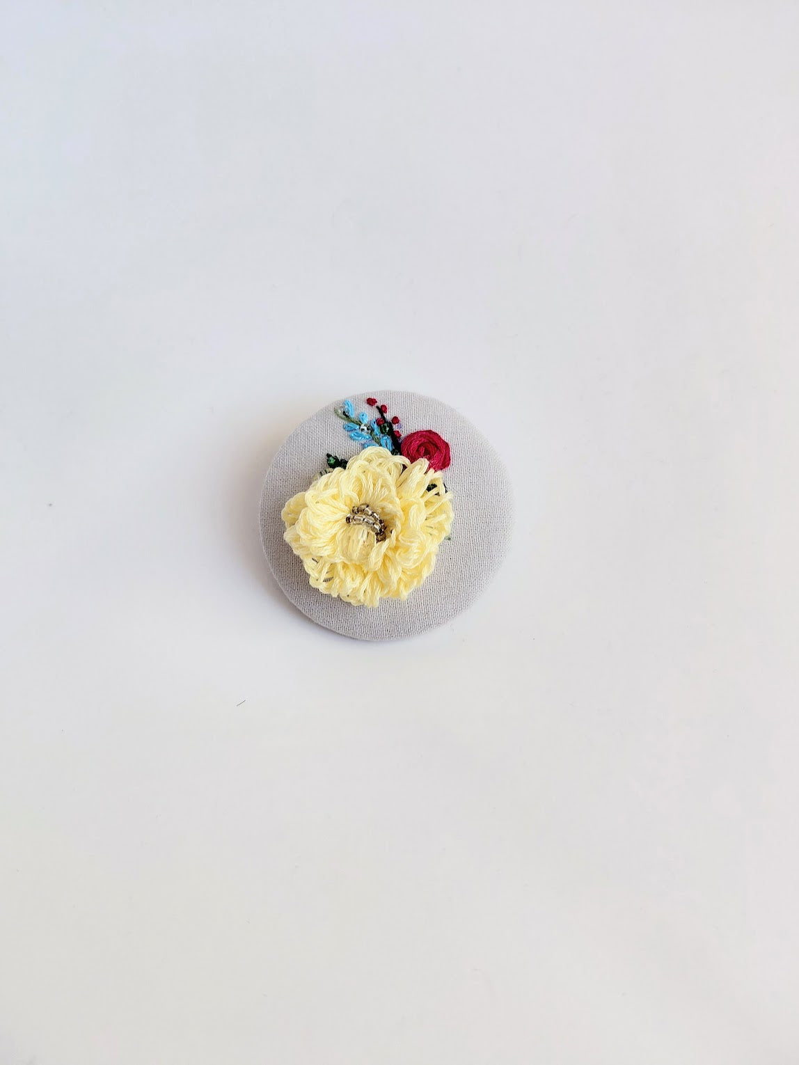 yellow flower brooch 044- Handcrafted Statement Jewelry
