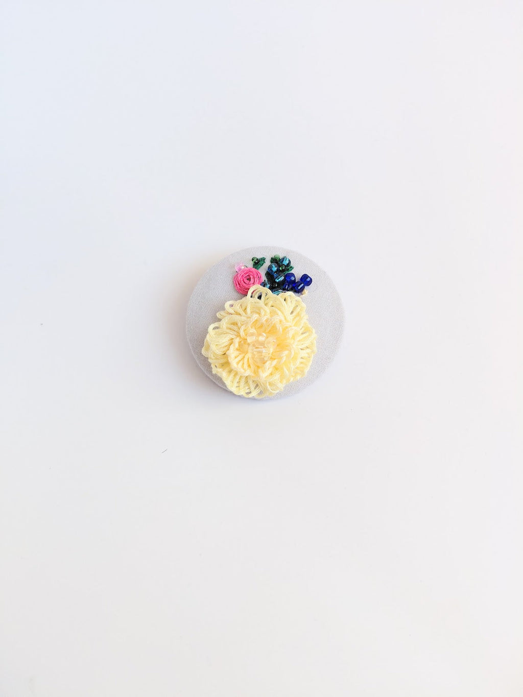 yellow flower brooch 045- Handcrafted Statement Jewelry