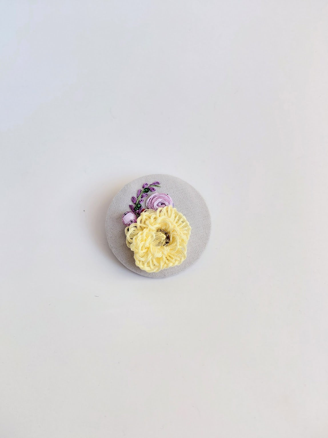 yellow flower brooch 046- Handcrafted Statement Jewelry